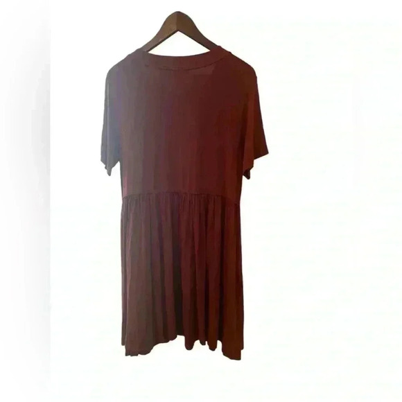Women’s Burgundy Impressions Short Sleeved Tunic Dress Size Medium - Picture 4 of 7